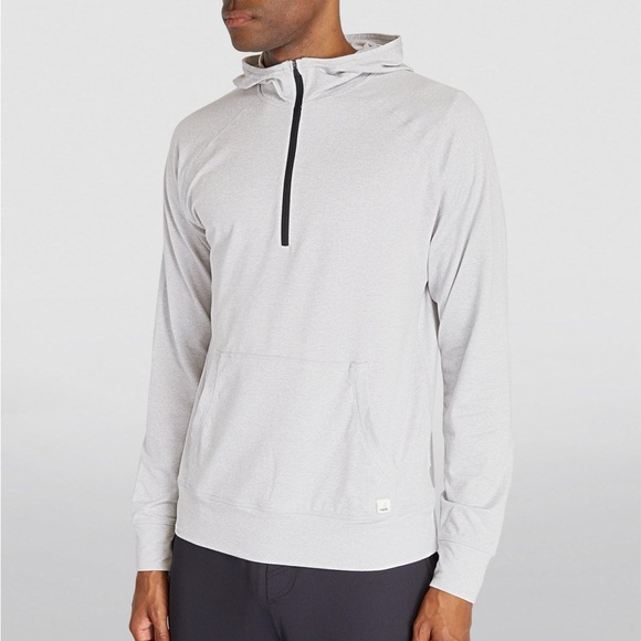 VUORI Men's White Ponto Performance Half-Zip Hoodie